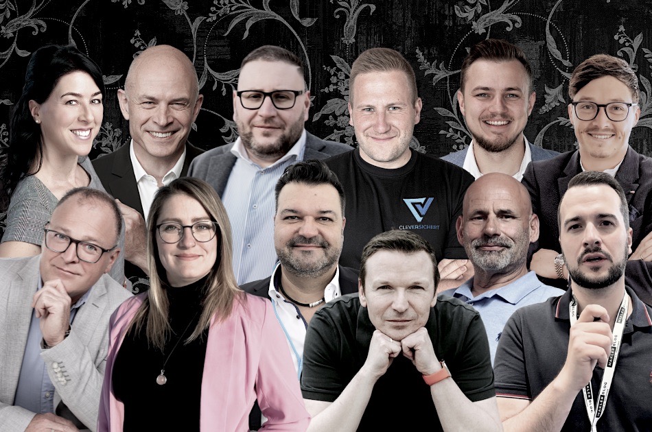 Auf dem Bild ist eine Collage aller Maklerblog-Autorinnen und -Autoren zu sehen, die im Beitrag „KI oder K.O.?“ ihre Einschätzungen zur Rolle von künstlicher Intelligenz im Versicherungsvertrieb teilen. Das Bild unterstreicht die Vielfalt an Perspektiven und die kollektive Expertise des Maklerblogs zur digitalen Transformation der Branche.